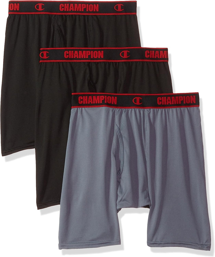 Champion Men's 3Pack Active Performance Long Boxer Brief CHALBG
